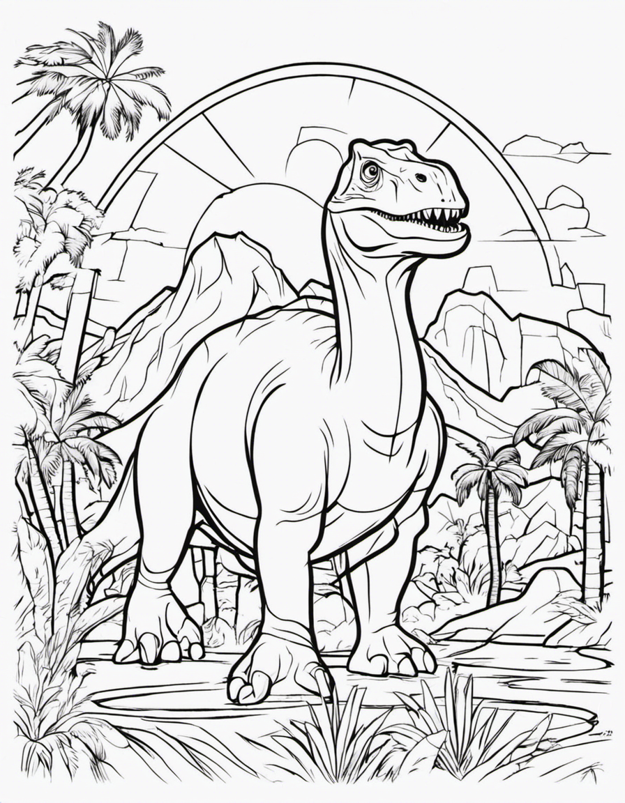 jurassic park for children coloring page