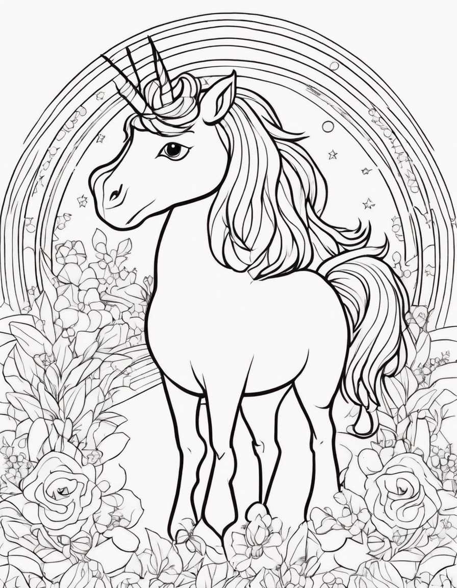 unicórnios fofos kawaii na biblioteca amigos livros  coloring page