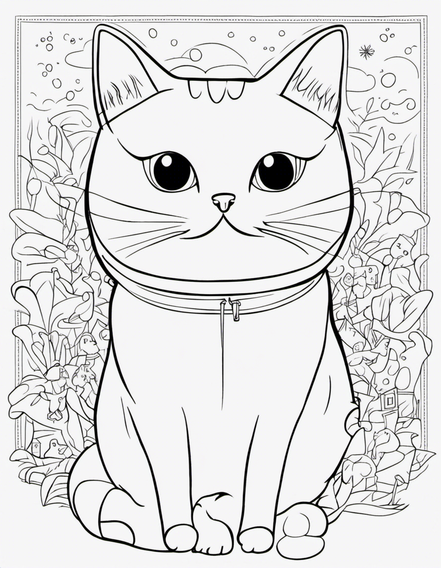 pete the cat for children coloring page