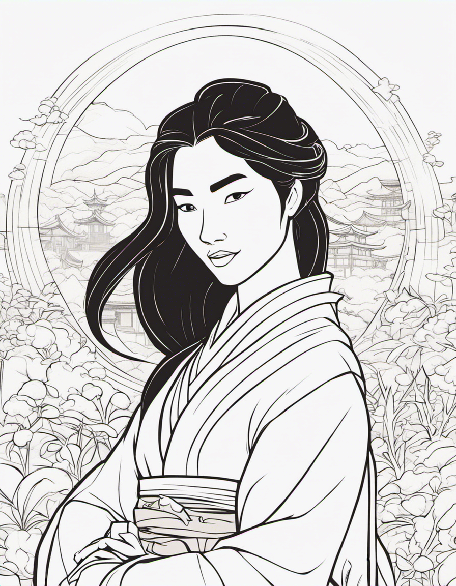 mulan for adults coloring page