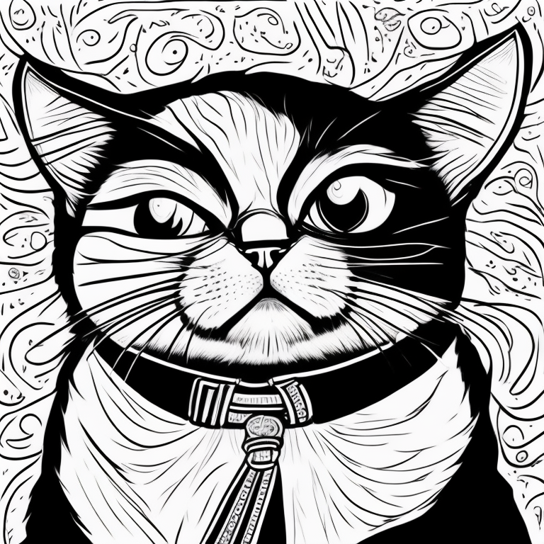 a cute cat coloring page