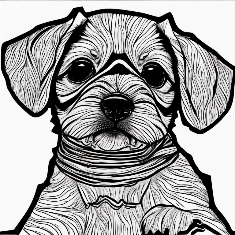 a baby dog  coloring page