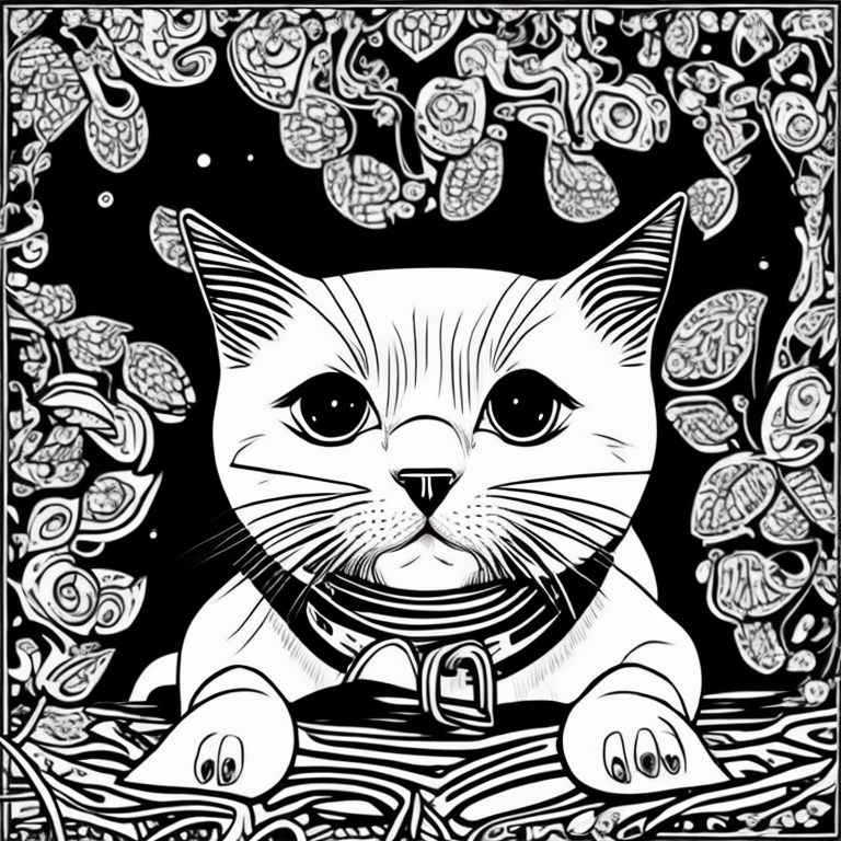 cute siamese cat coloring page