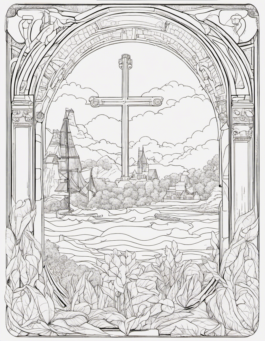 Create a coloring page with well-defined details featuring the most striking biblical passages coloring page