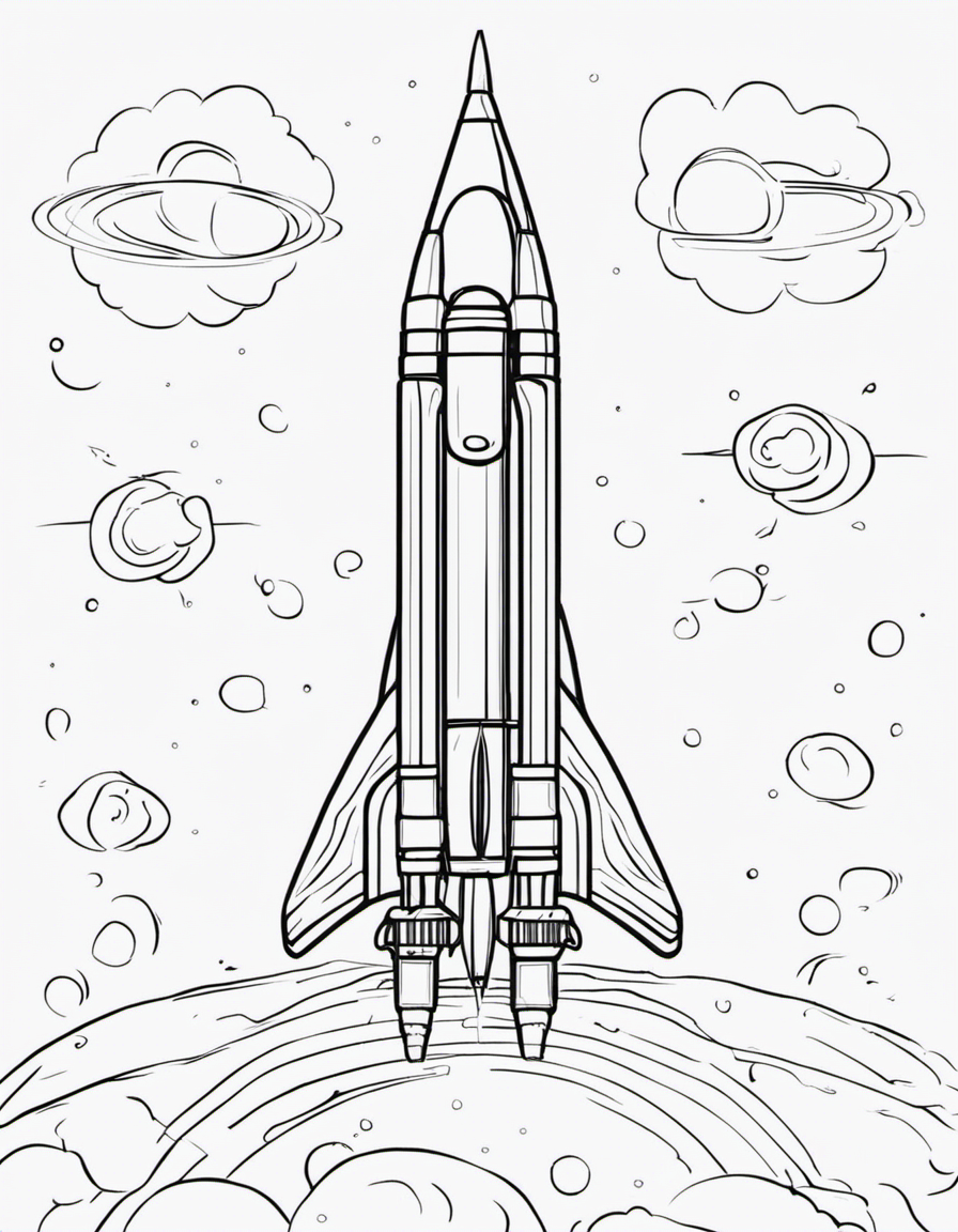 realistic rocket coloring page