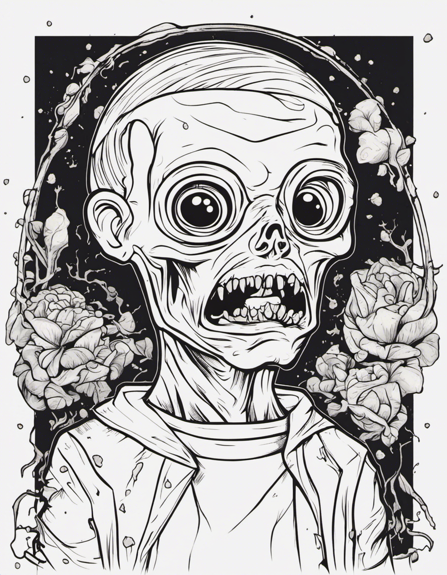 zombie for children coloring page