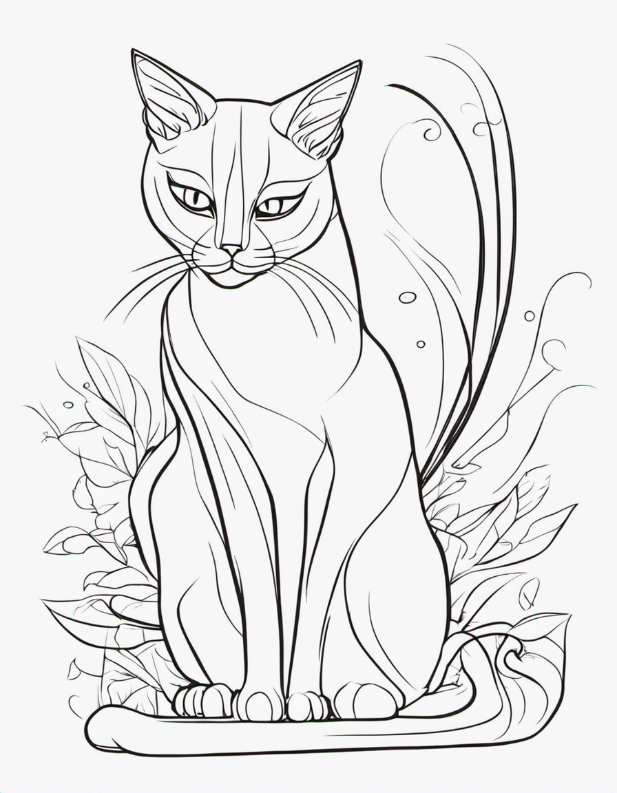 cartoon cat coloring page
