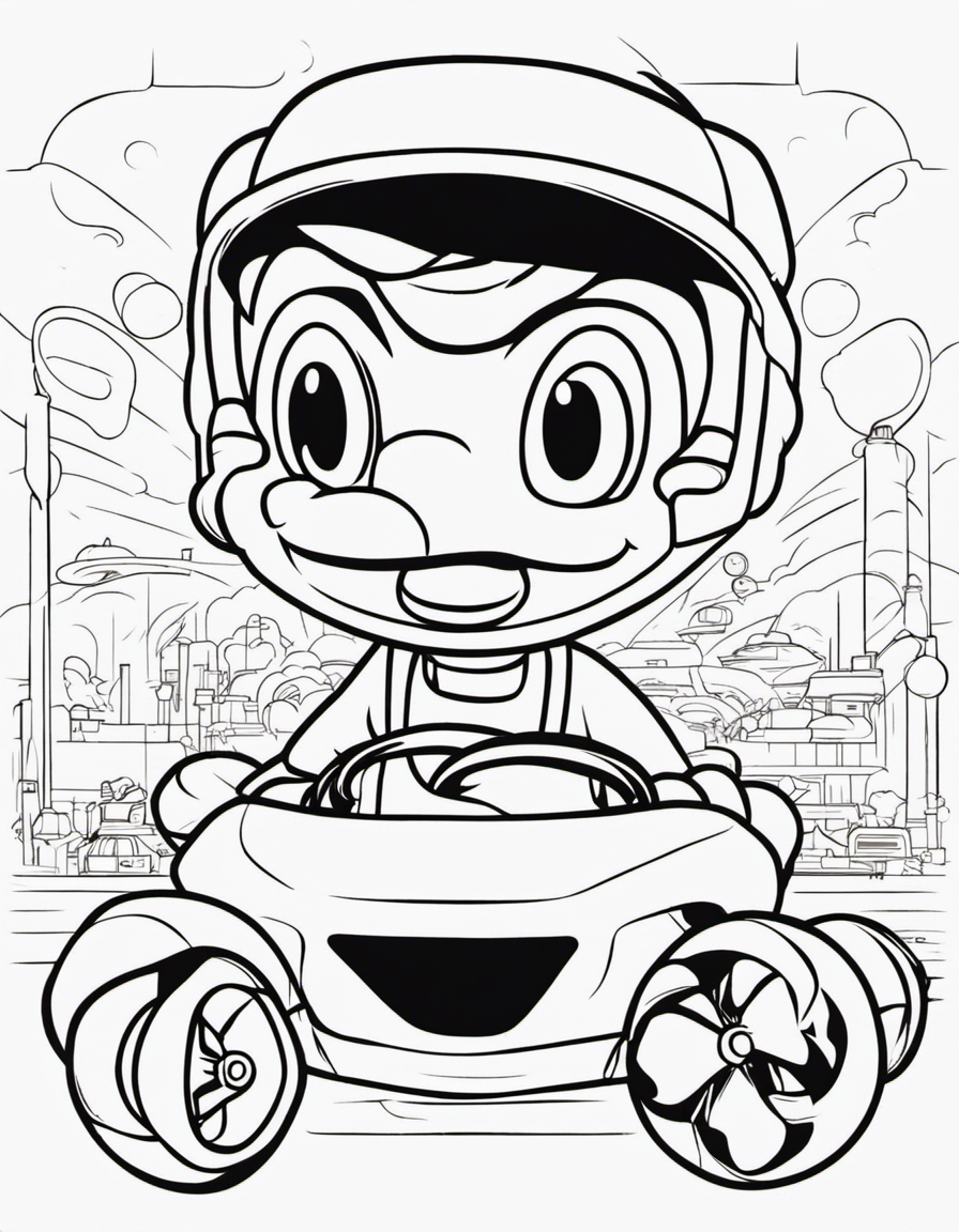 mario kart coloring pages