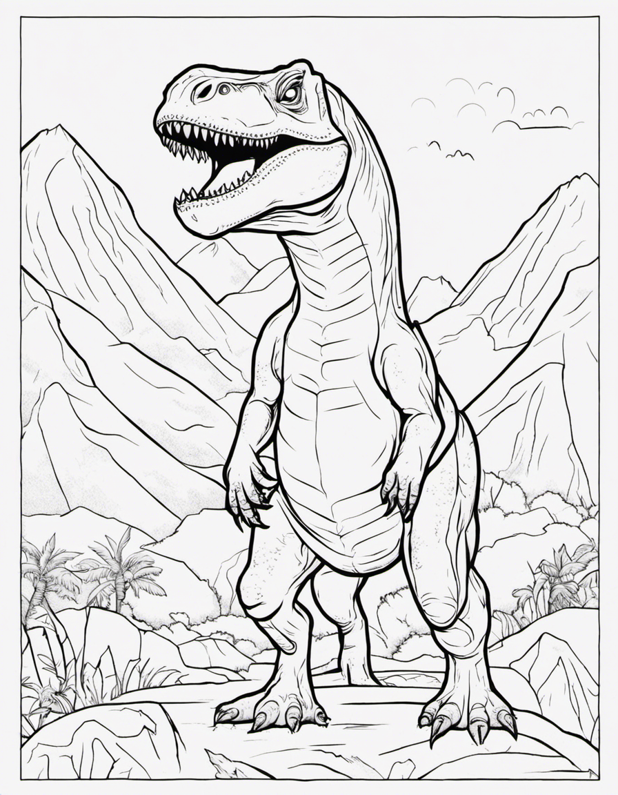 cartoon t rex coloring page