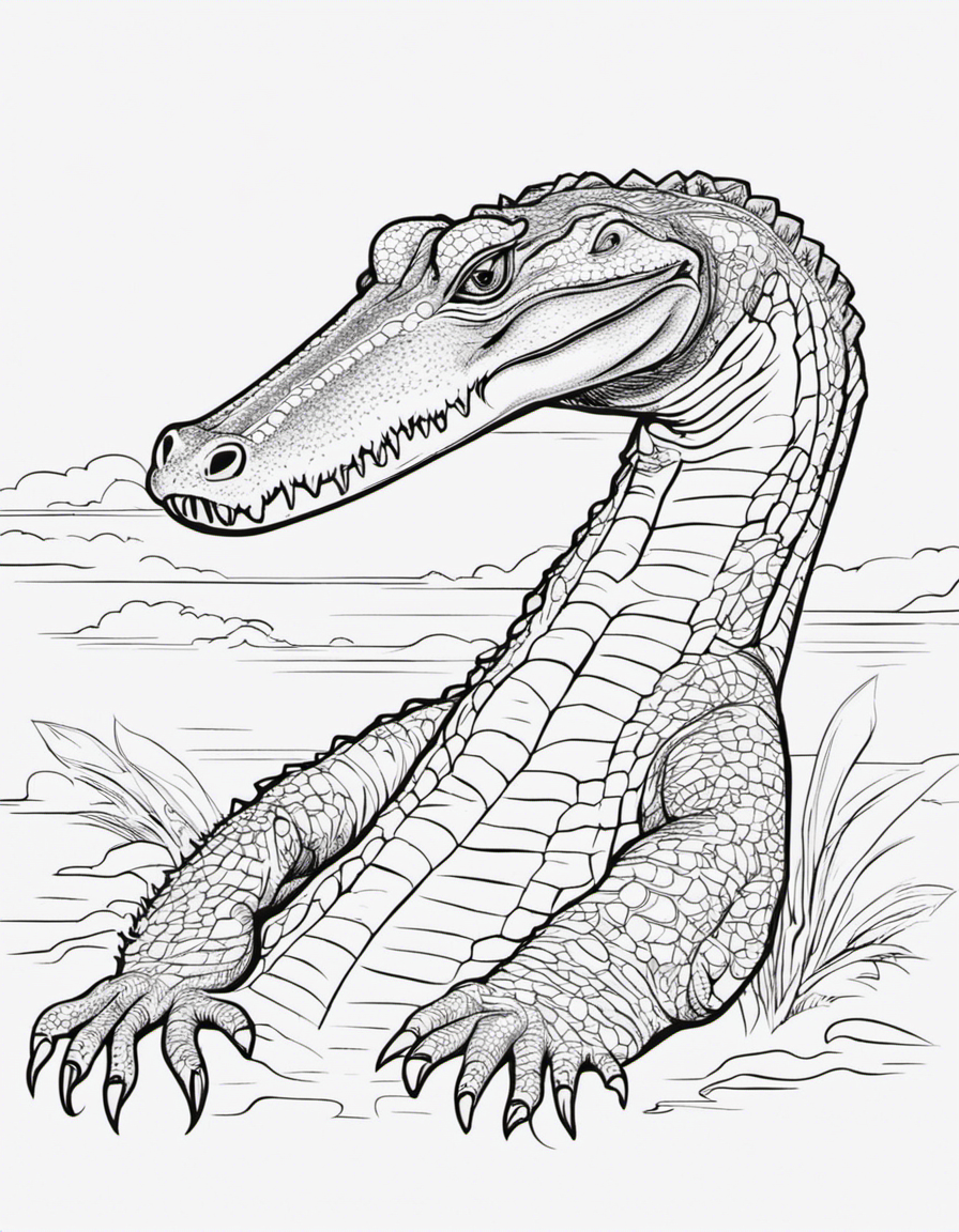 crocodile for adults coloring page