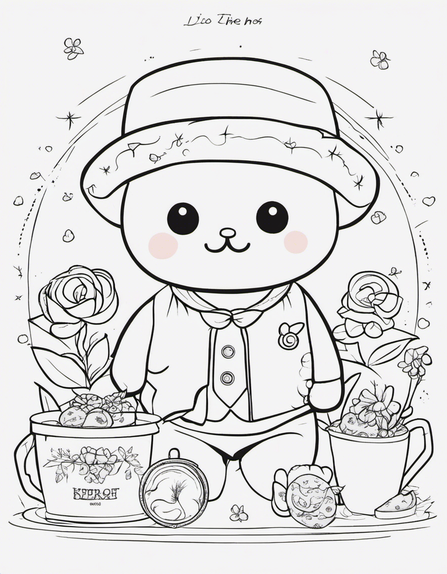 realistic sanrio coloring page