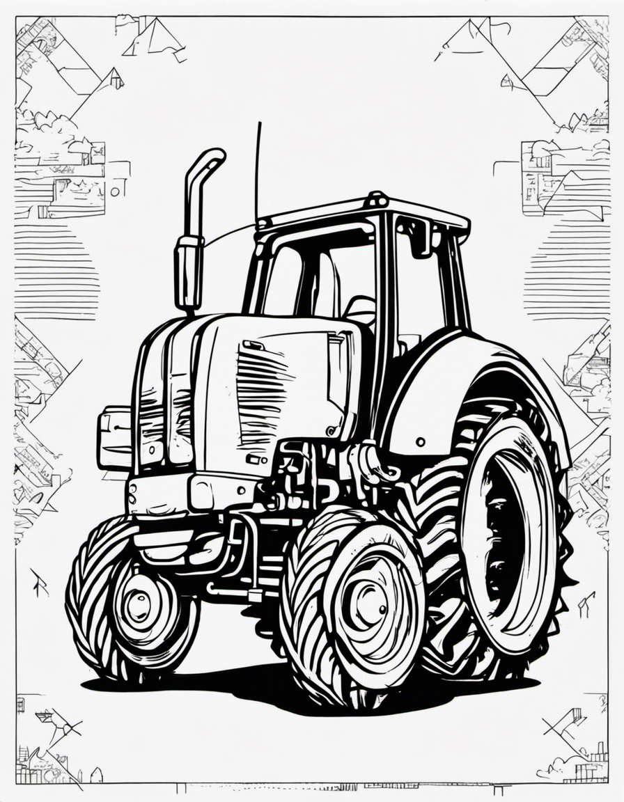 cartoon tractor coloring page