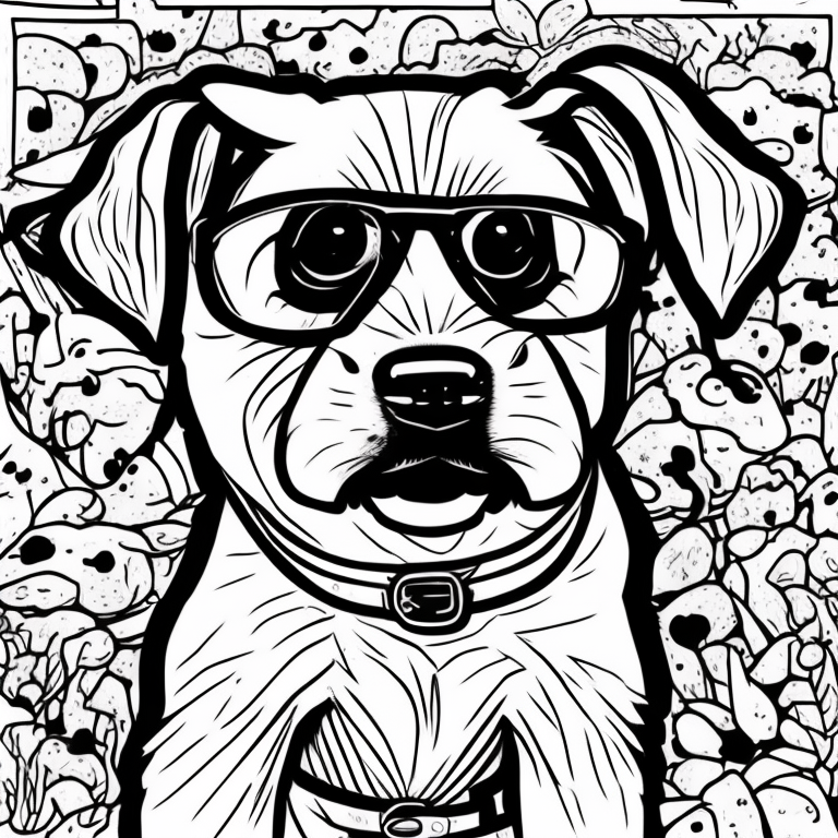 a cute dog coloring page