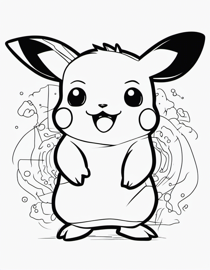 cartoon pikachu coloring page