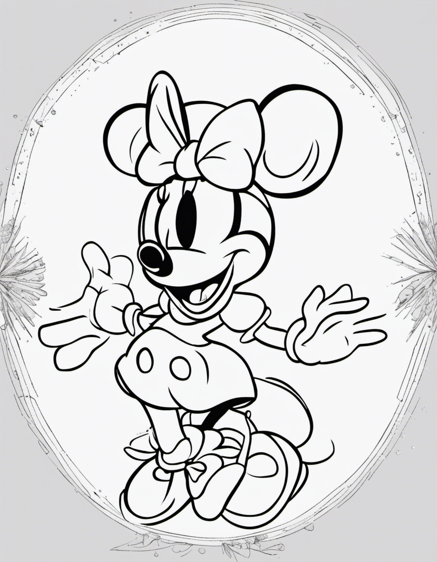 realistic minnie mouse coloring page