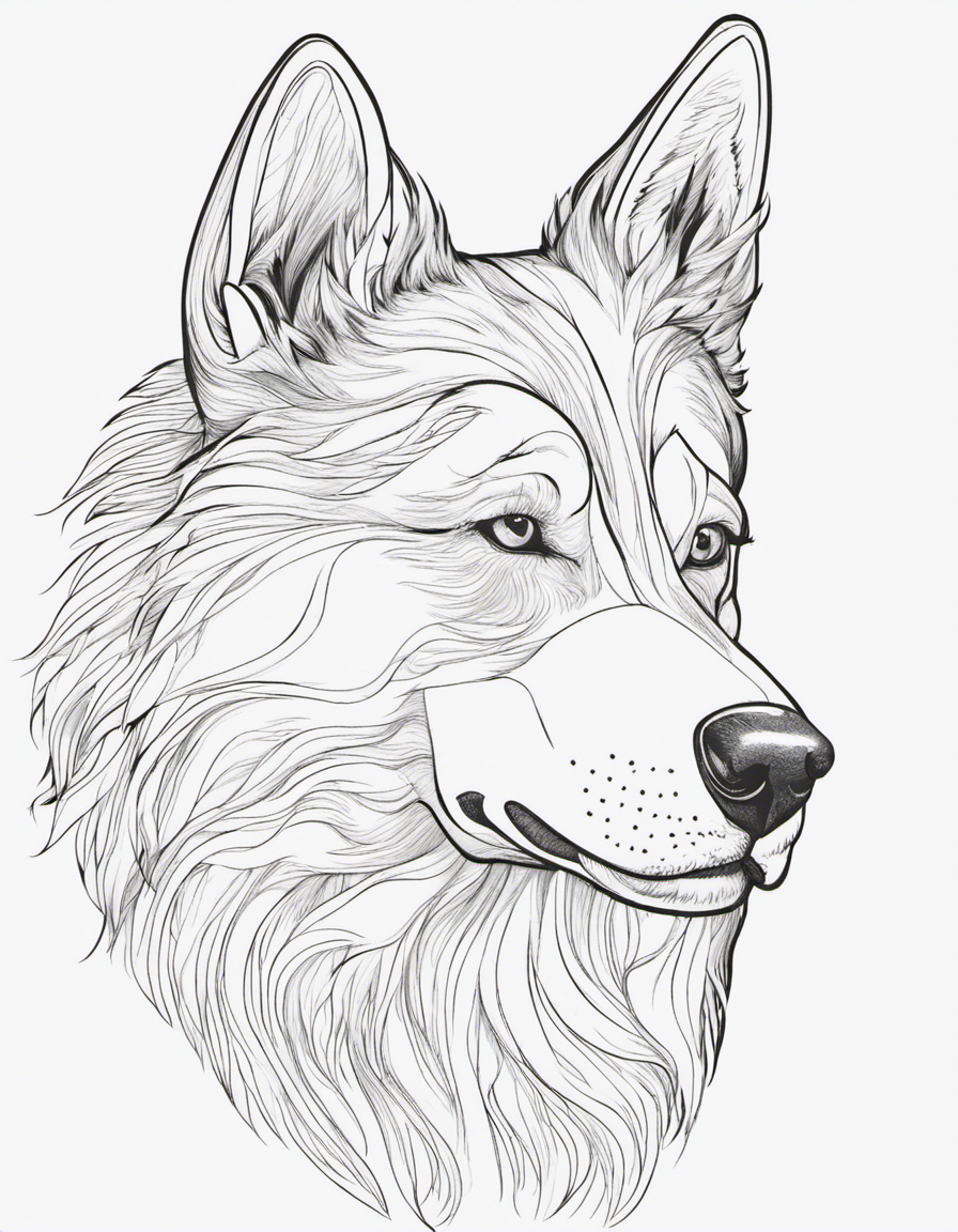 cartoon husky coloring page