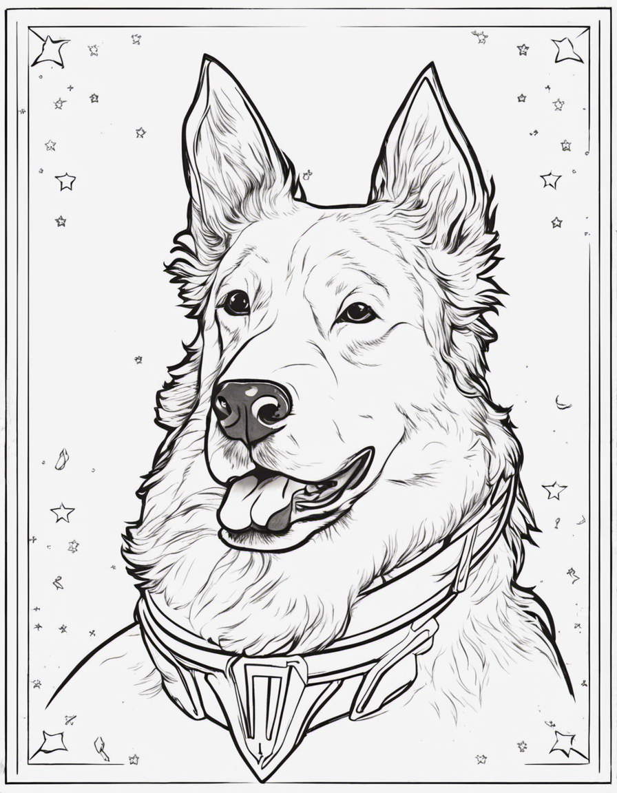 Cartoon Potrait of wonder woman dog  coloring page