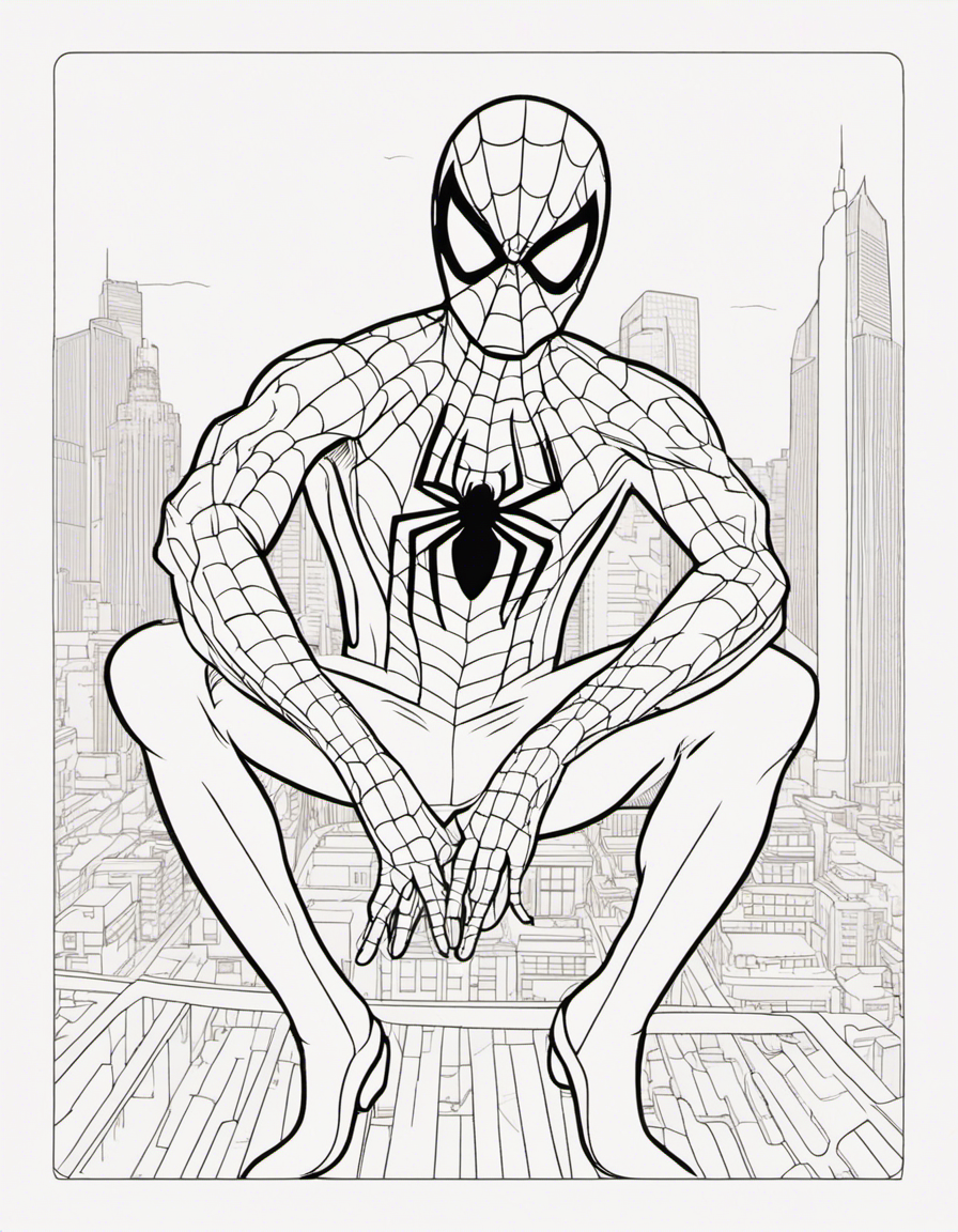 cartoon spider man coloring page