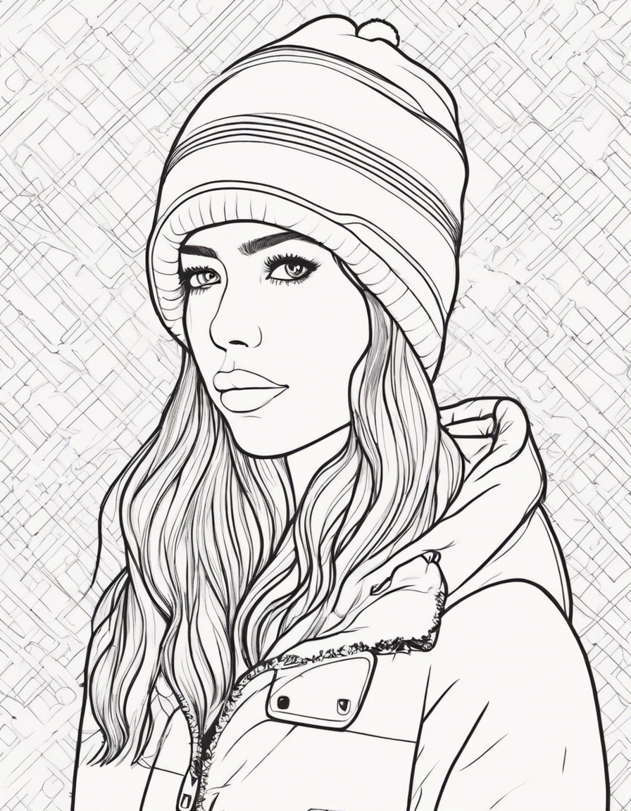 winter hat coloring page