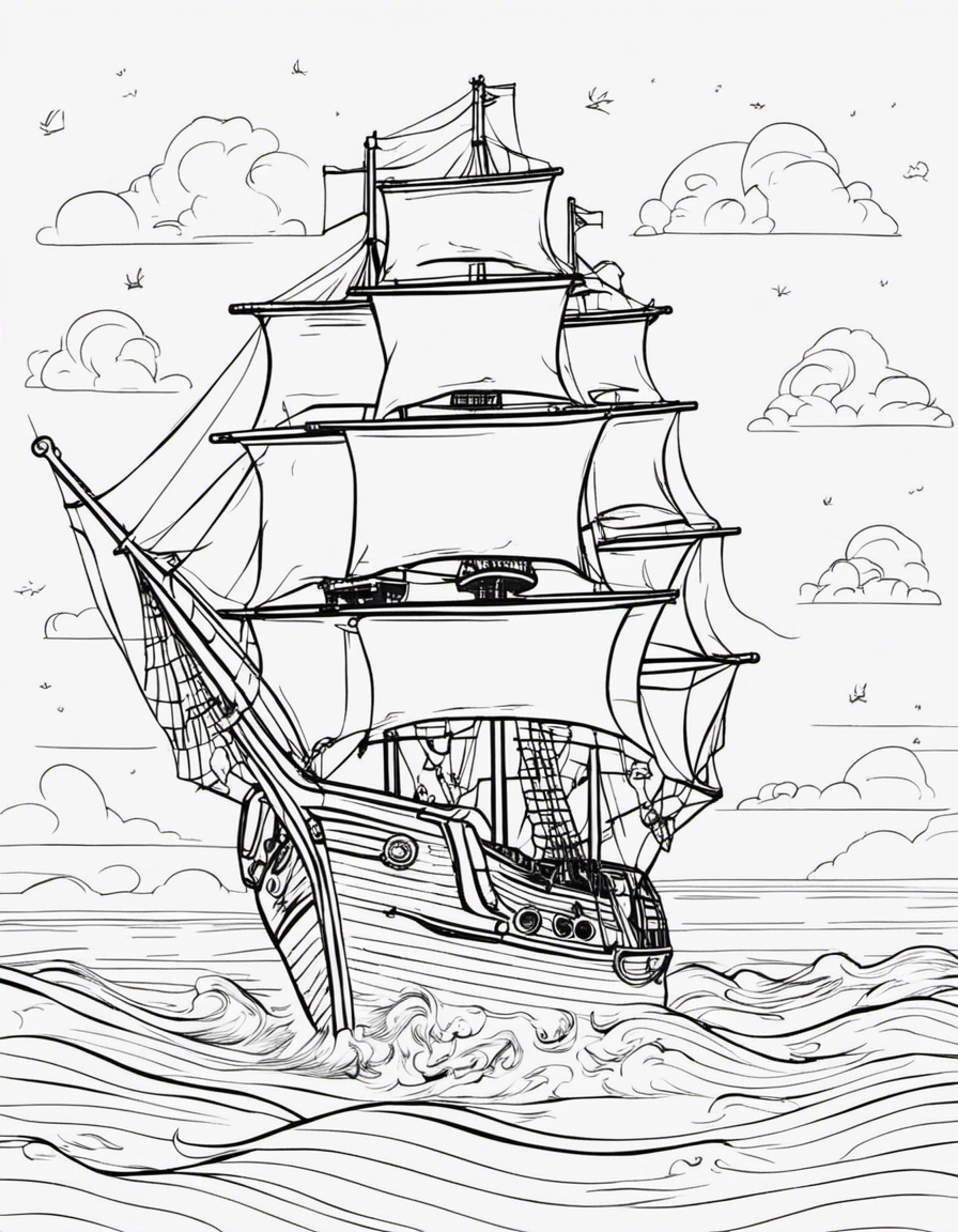 cartoon pirate ship