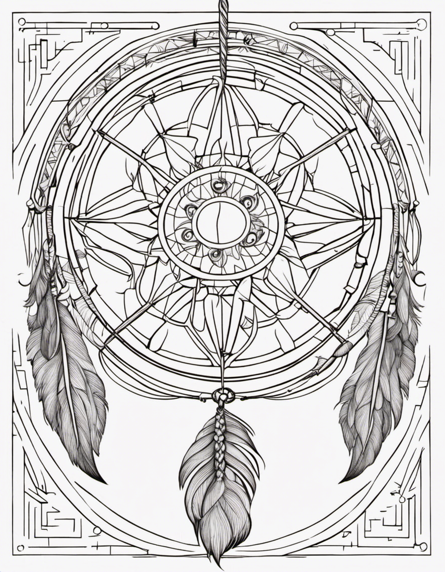 cartoon dreamcatcher coloring page