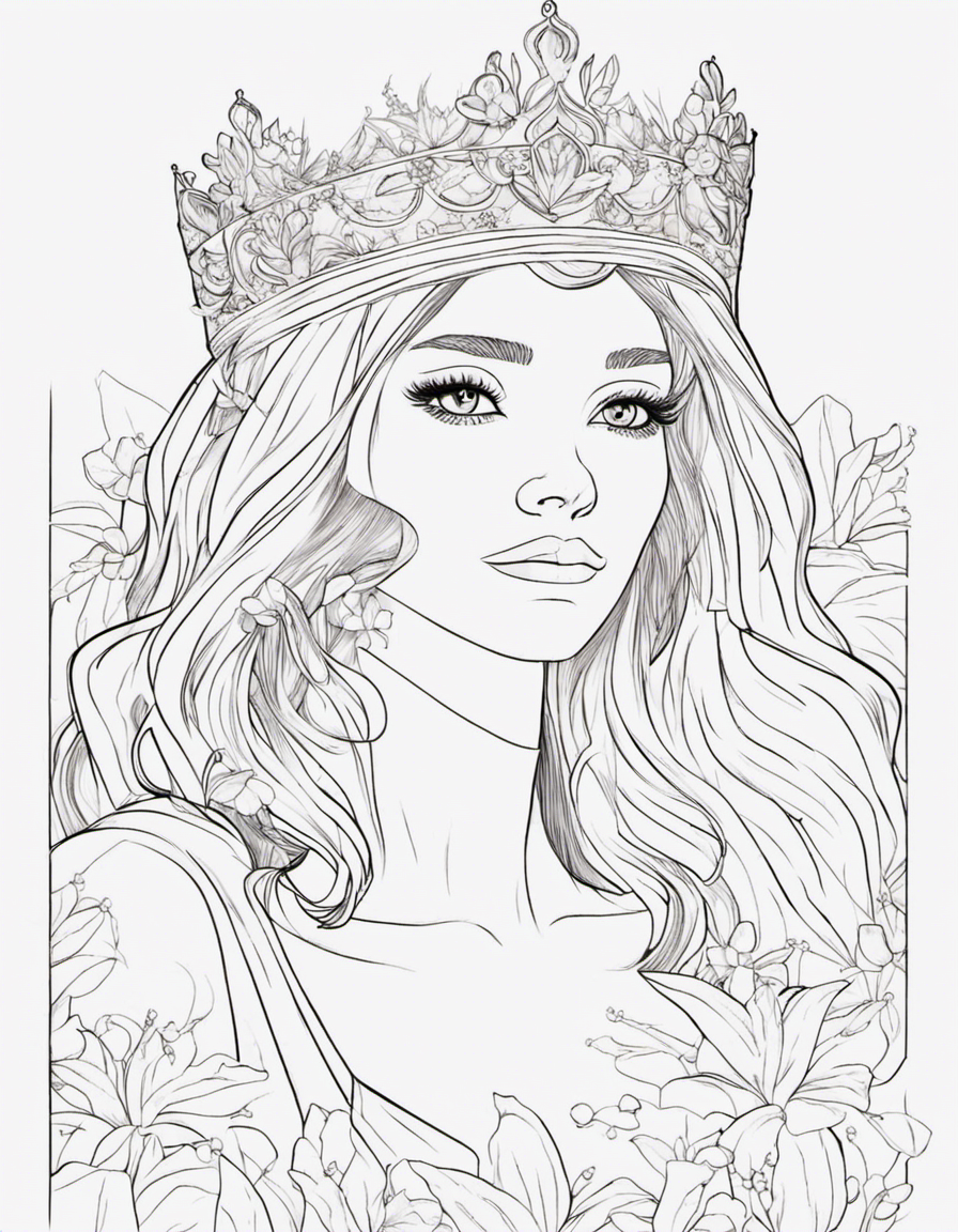 realistic princess and frog coloring page