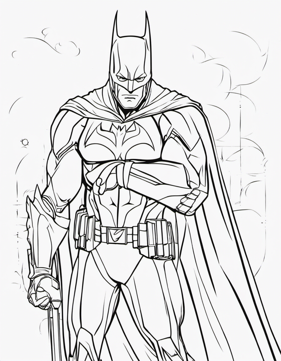 anime with batman coloring page