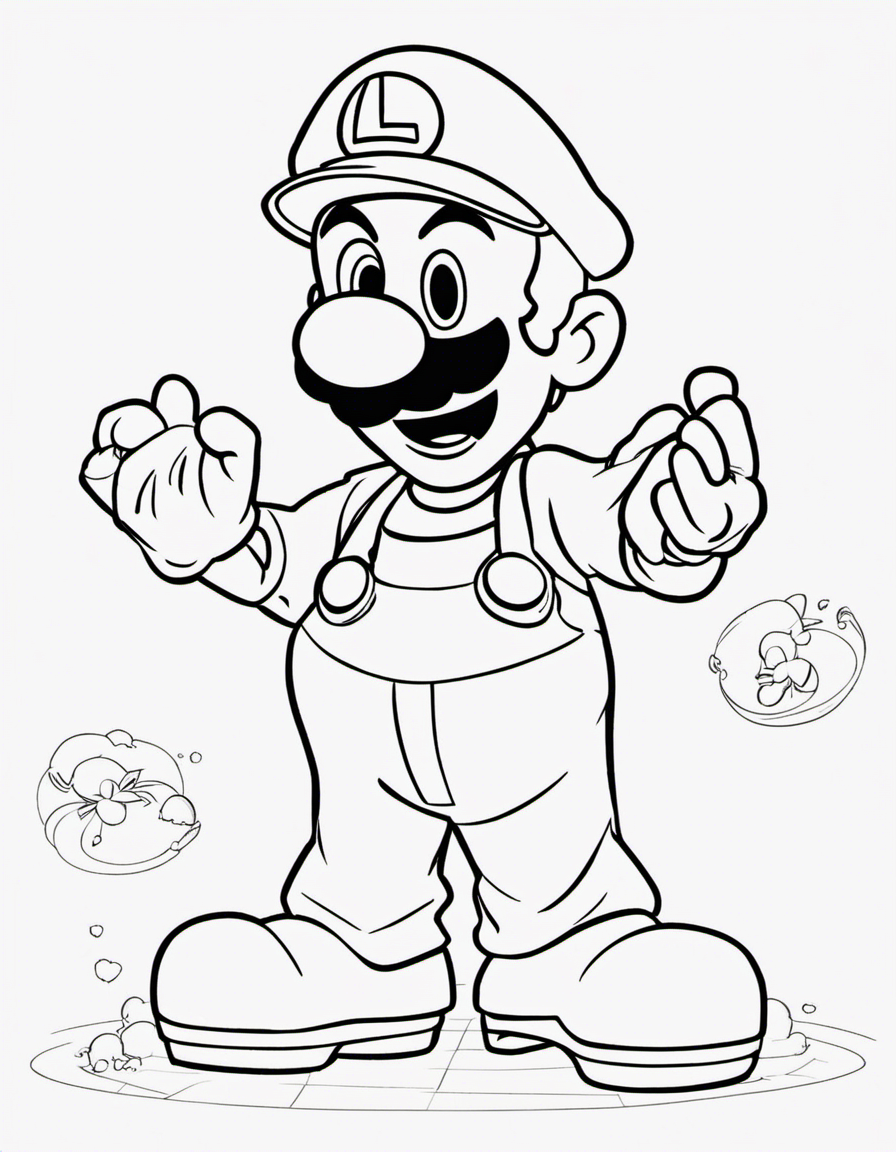 luigi for children coloring page