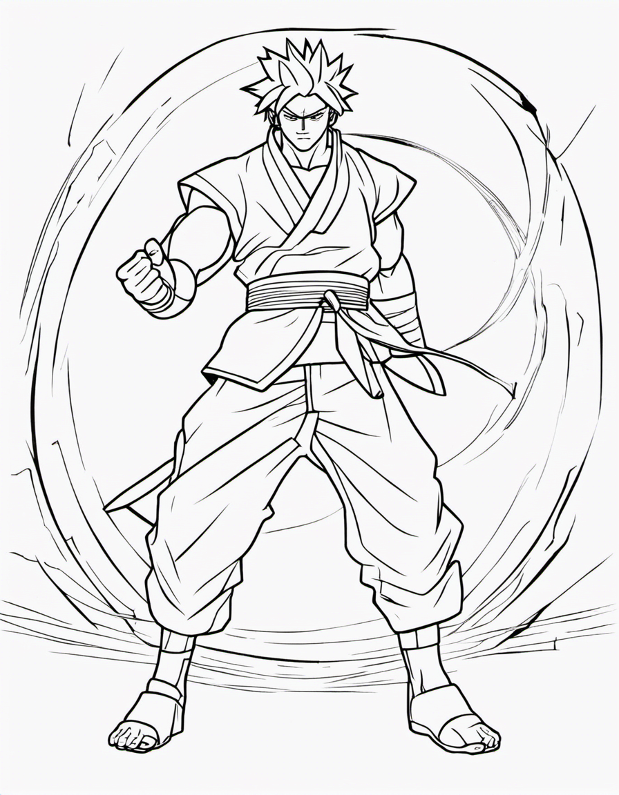 naruto fighting goku coloring page