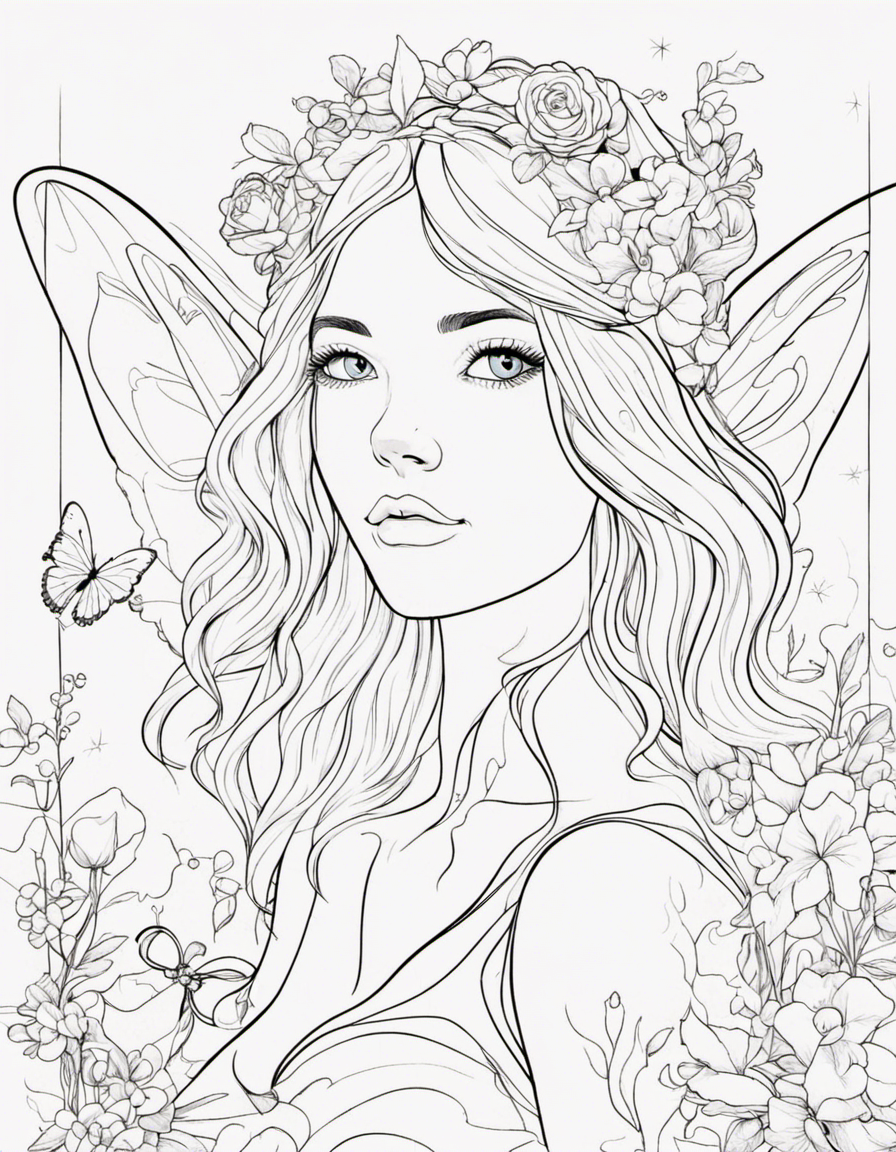 cartoon fairy coloring page