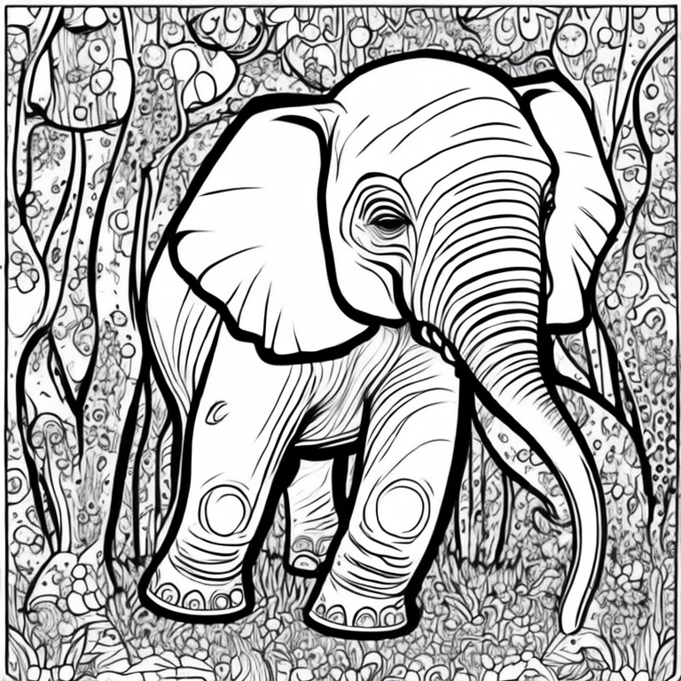 cute baby elephant coloring page, detailed, high quality drawings coloring page