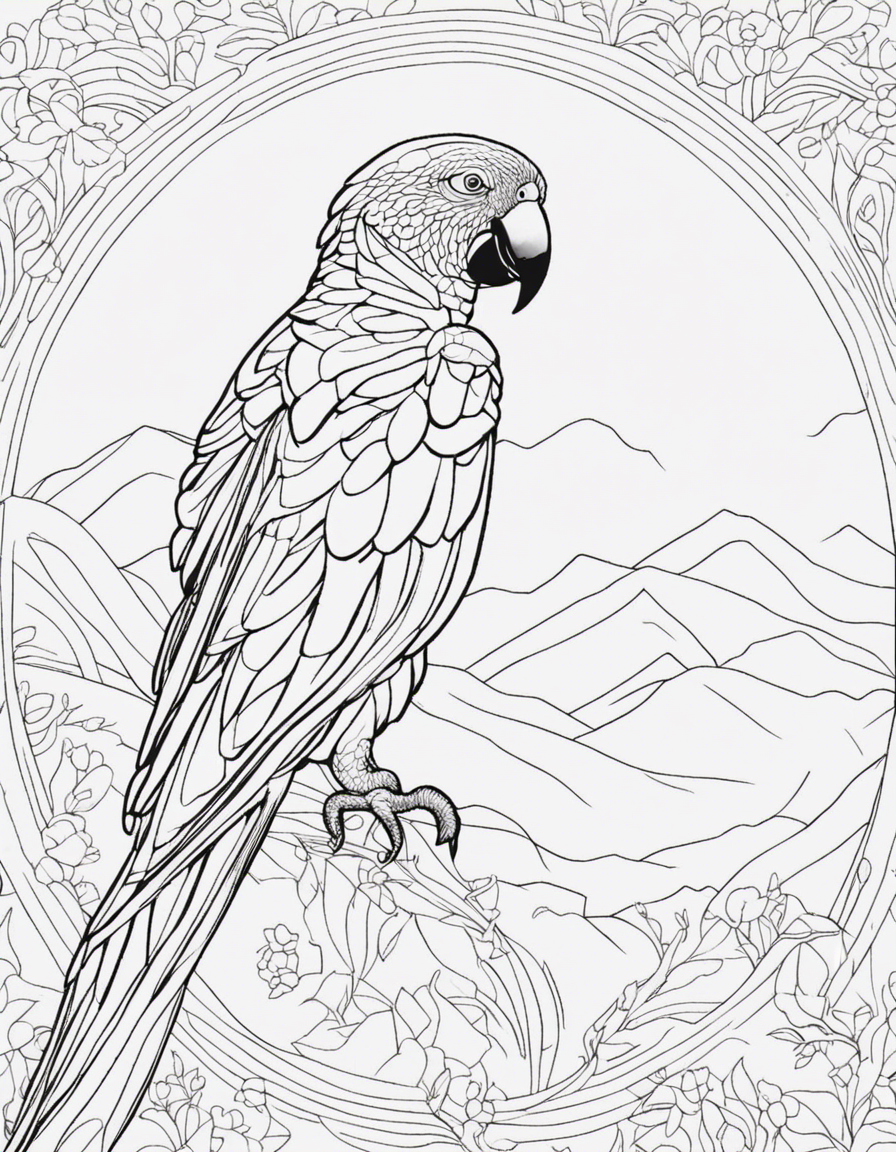 parrot for adults coloring page
