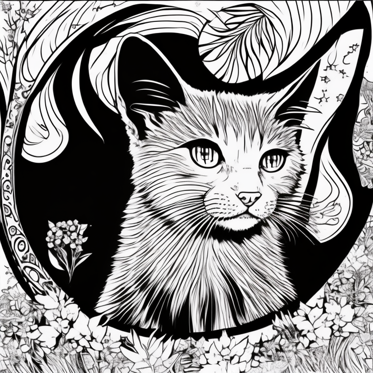 Desenhe um gato das sombras em um beco estreito, em estilo realista, sem sombra, nem cores. coloring page