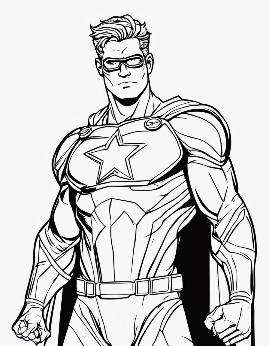 superhero with israel flag coloring page