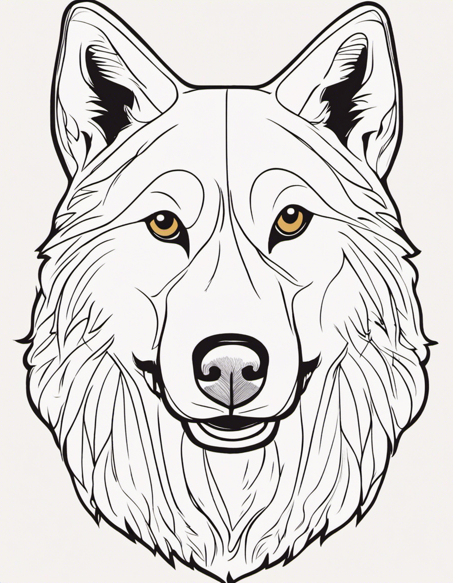 husky for children coloring page