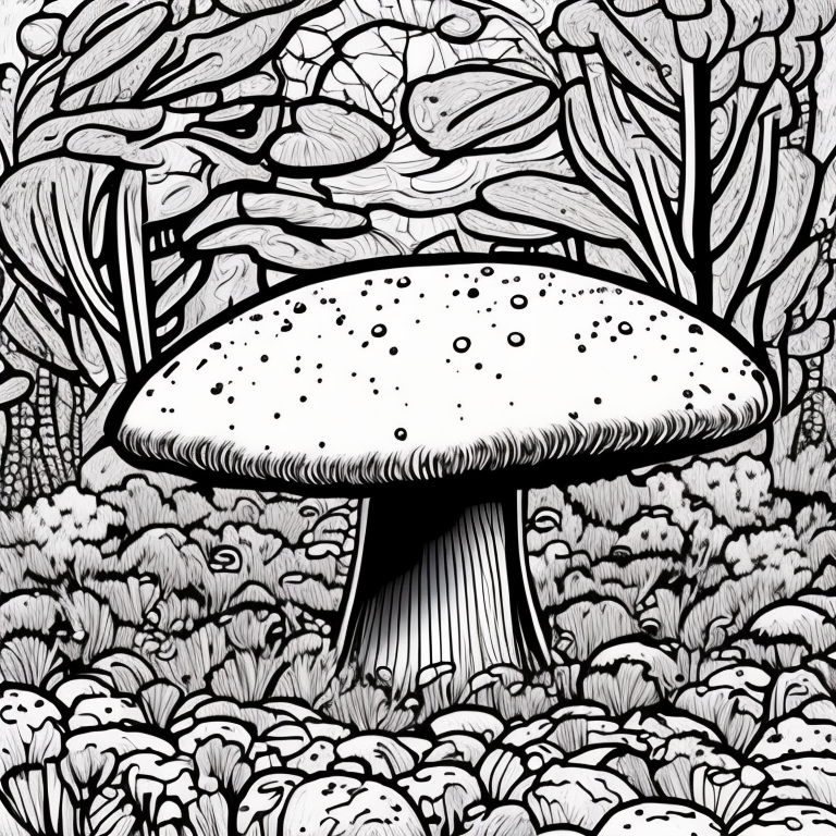 mushroom coloring page