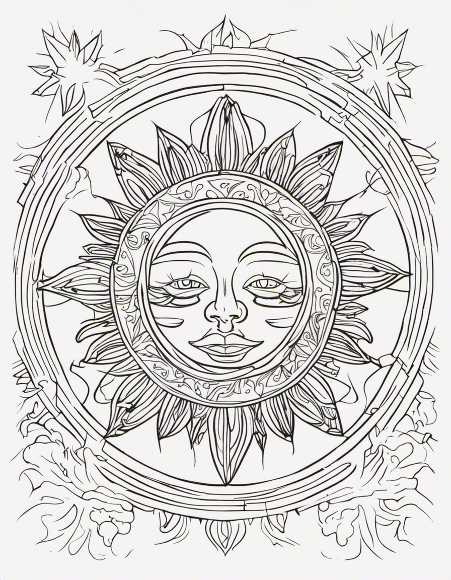 cartoon sun coloring page