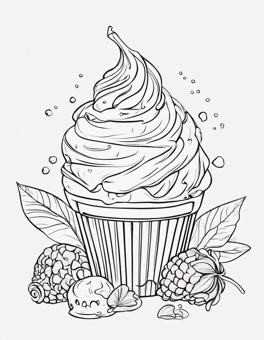 cartoon ice cream coloring page