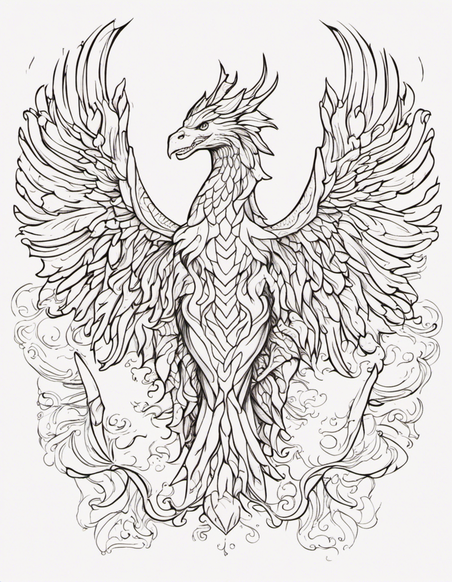 wings of fire for adults coloring page