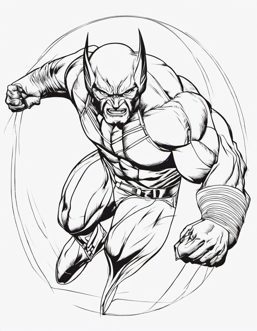 realistic wolverine coloring page