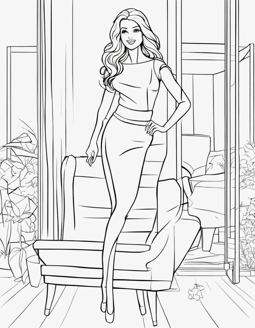 barbie for children coloring page
