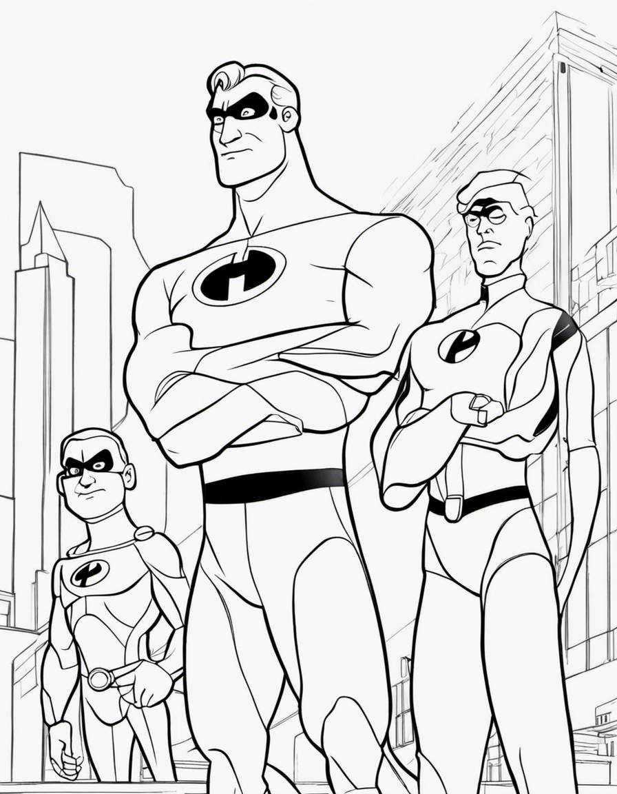 realistic incredibles coloring page