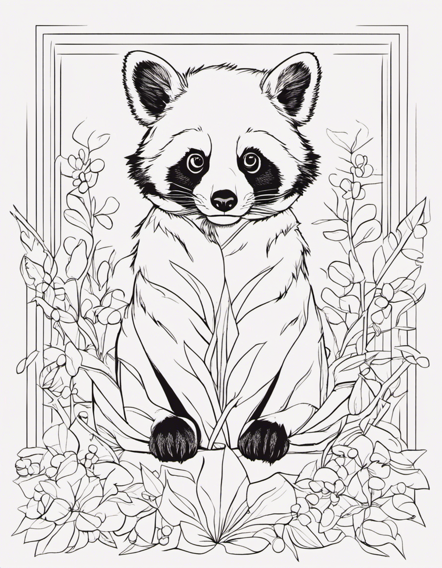 cartoon red panda coloring page