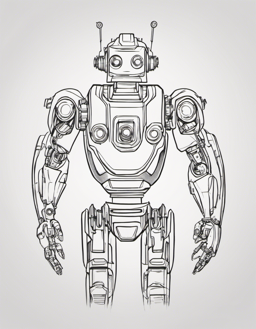 realistic robot coloring page