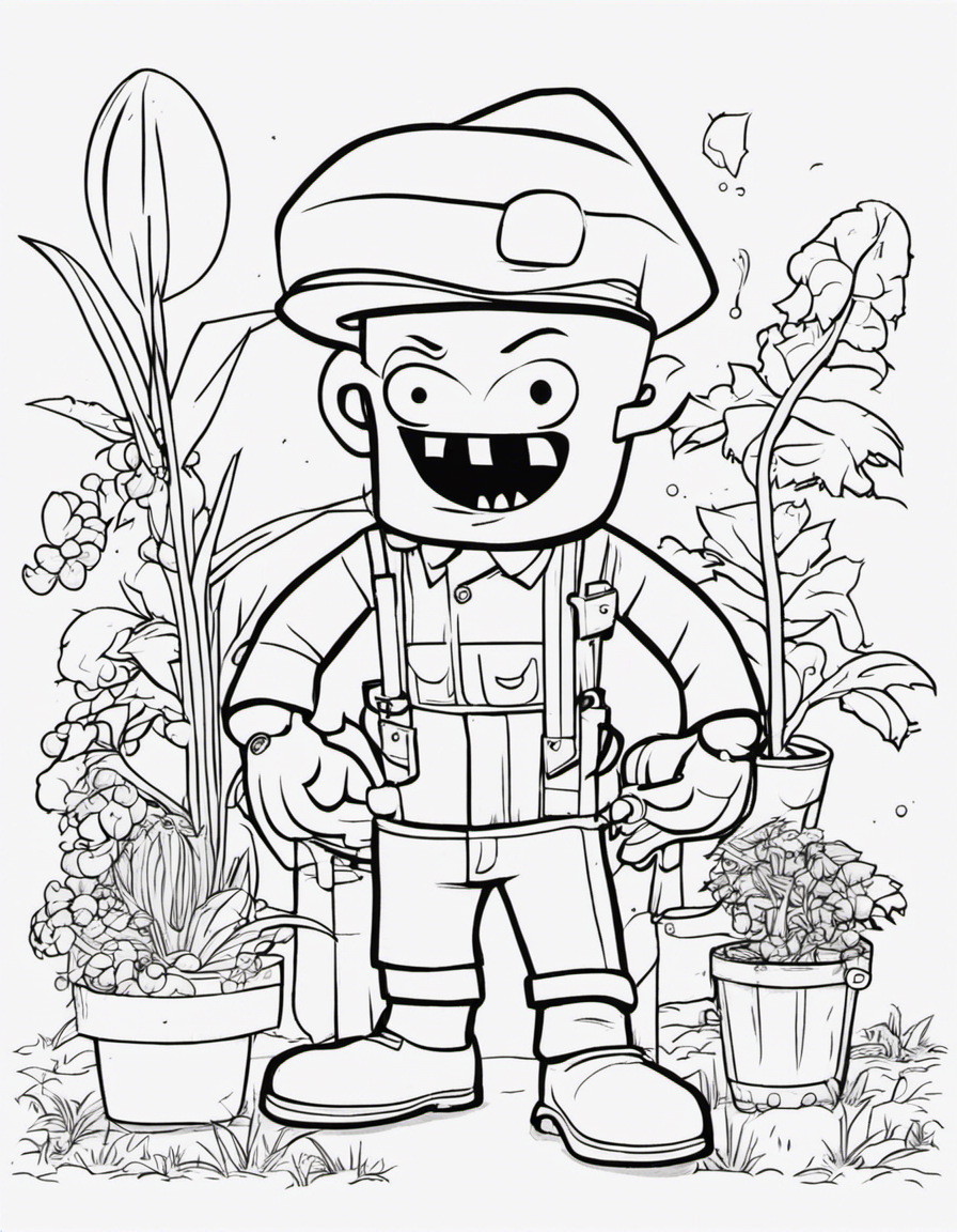 plants vs zombies coloring page