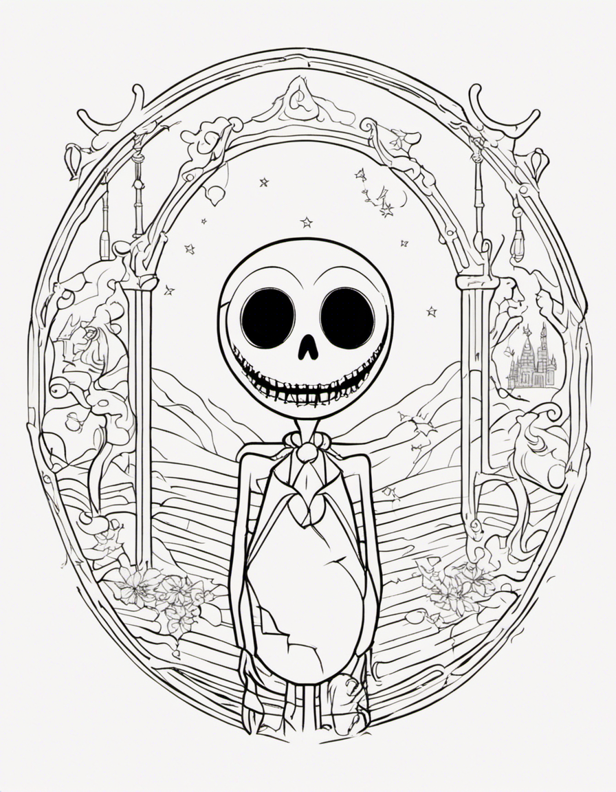 nightmare before christmas for children coloring page