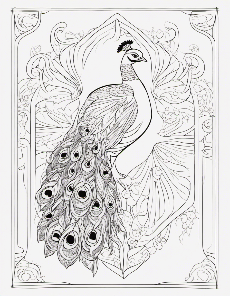 peacock for children coloring page