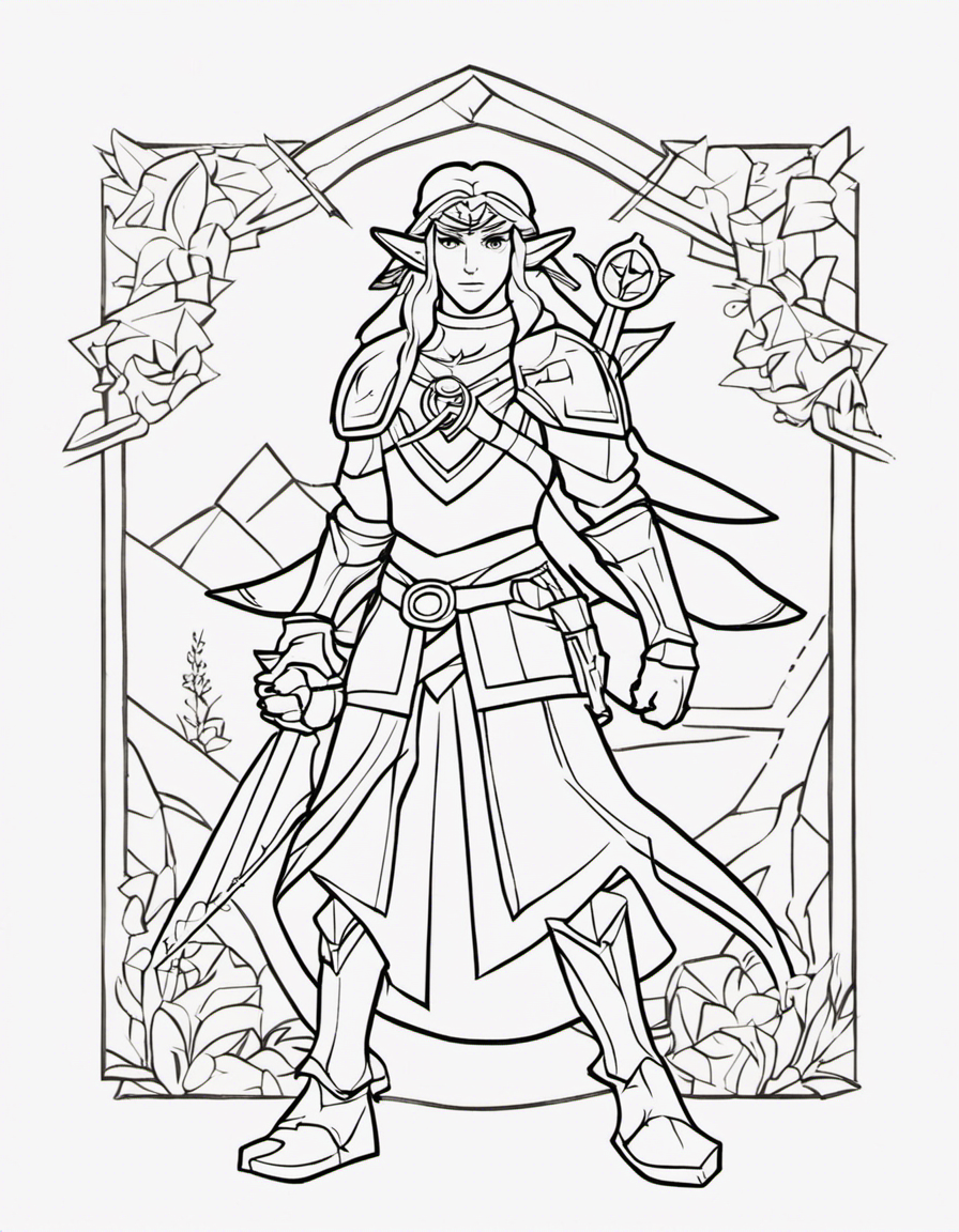 zelda for children coloring page