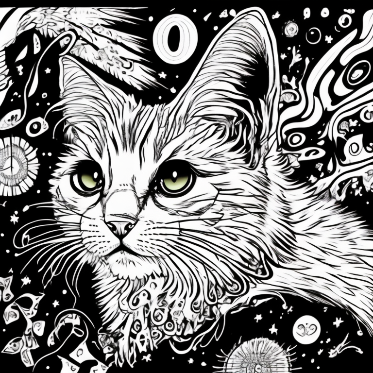 desenhe um gato caminhando em uma rua sombria a noite. Crie um desenho em estilo realista com ênfase no gato coloring page