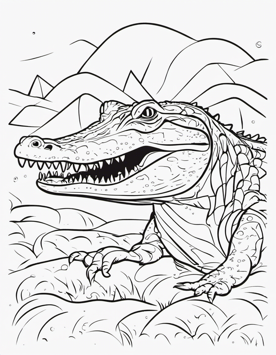 crocodile for children coloring page